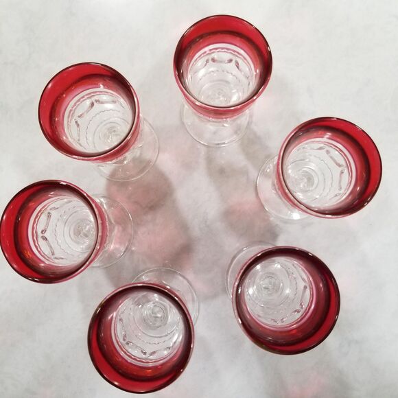 Indiana Glass Kings Crown Thumbprint coctail/highball/cordial glasses set of 6 - Picture 8 of 9